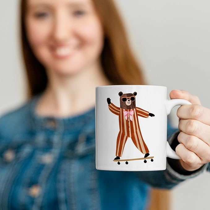 JINYO Bear Mug, Bear Coffee Mug, Funny Bear Coffee Cup, Bear Gifts for Women Men, Bear Lovers Gifts, Bear Gifts For Bear Lovers Women, Bear Themed Gifts, Bear Gifts For Bear Lovers, 11oz-Ruum Studio Home