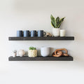 Urban Legacy Reclaimed Barnwood Planks | Floating Shelves for Wall w/Flush Mount Shelf Bracket Set Included | Set of 2 (Coffee Bean, 24"x7"x 2")-Ruum Studio Home