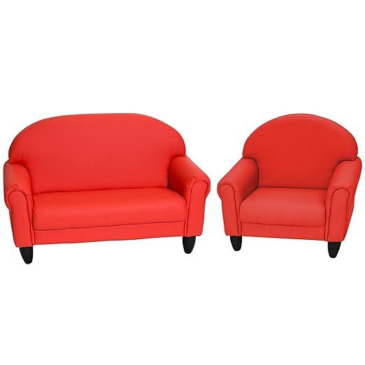 Children's Factory As We Grow Chair and Couch, Flexible Seating for Daycare or Preschool, Kids Reading Couch, Playroom Furniture, Red-Ruum Studio Home