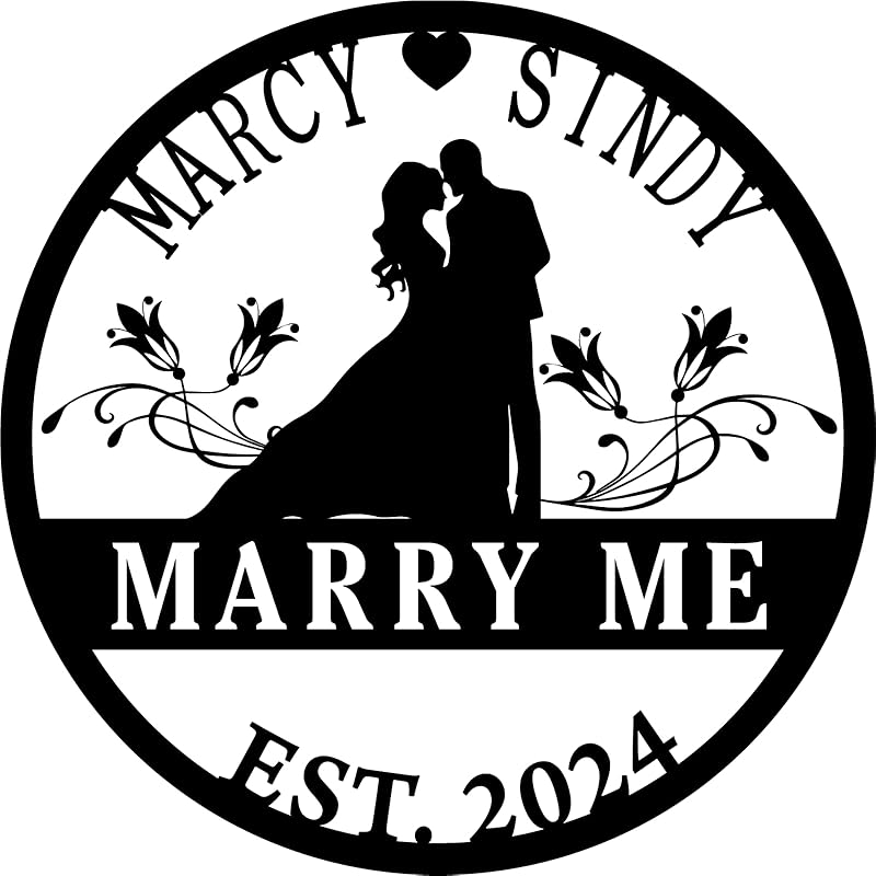 Personalized Wedding Gifts | Custom Metal Signs| Couples Gift for Her | Wedding Date Sign | Engagement Gift | Anniversary Gift | Bridal Shower Gift | Wedding Anniversary Gift | Metal Art-Ruum Studio Home