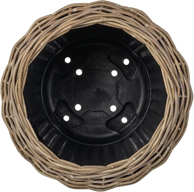 Rattan Kobo Indoor Outdoor Planter Basket with Plastic Pot Large 65 Gallon Soil Capacity-Ruum Studio Home