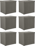 Suncast SS500ST 22 Gallon Small Resin Outdoor Patio Storage Deck Box (6 Pack)-Ruum Studio Home