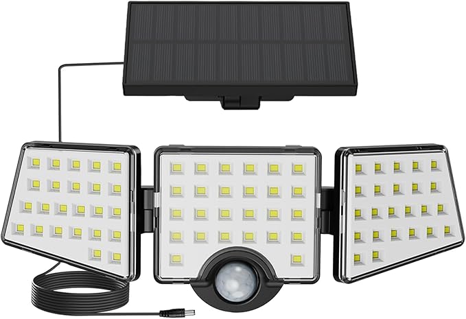Lepro Solar Lights for Outside, WL5000 Motion Activated Security Lights, Separate Solar Panel, 3 Adjustable Head 270° Wide Lighting Angle, IP65 Waterproof Wall Lamp for Porch Yard Garage-Ruum Studio Home