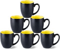 GBHOME 16oz Coffee Mugs Set of 6, Large Ceramic Coffee Mugs for Man, Woman, Dad, Mom, Modern Coffee Mugs Set with handle for Tea/Latte/Cappuccino/Milk/Cocoa. Dishwasher&Microwave Safe,Yellow-Ruum Studio Home