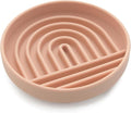 The Slowdown Bowl Silicone Slow Feeder for Cats & Kittens, Slow Eating Mealtime Solution with Modern Lick Mat Design, Reduces Gulping, Fits 1 Cup 6” Across x 1.25” Tall, Small-Blush-Ruum Studio Home