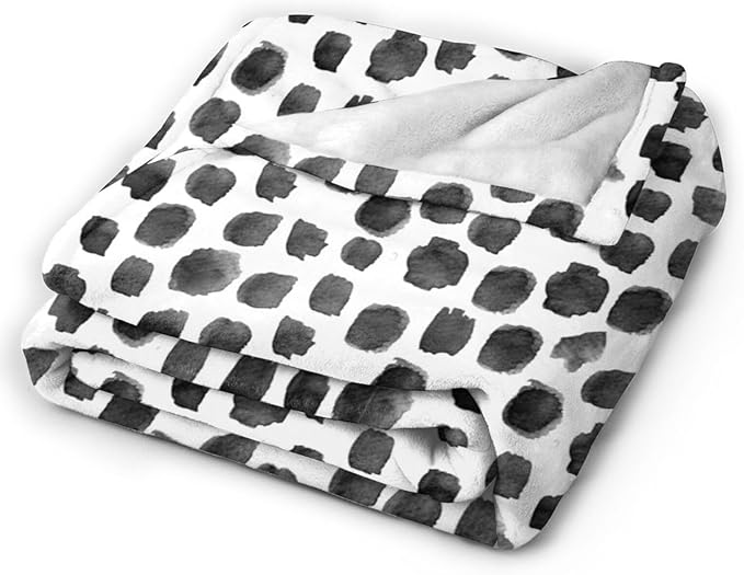 HGOD DESIGNS Watercolor Polka Dot Flannel Fleece Bed Blanket Throw Blanket Lightweight Cozy Plush Blanket for Bedroom Living Rooms Sofa Couch 50"x60"-Ruum Studio Home