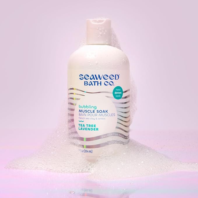 Seaweed Bath Co. Bubbling Muscle Soak, Tea Tree Lavender Scent, 12 Ounce, Sustainably Harvested Seaweed, French Sea Clay, Arnica-Ruum Studio Home