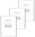 HAUS AND HUES Set of 3 12x16 White Frames - Picture Gallery Wall Frame Set, 12 by 16 Photo Set,12 x Wood (White Oak Frame)-Ruum Studio Home