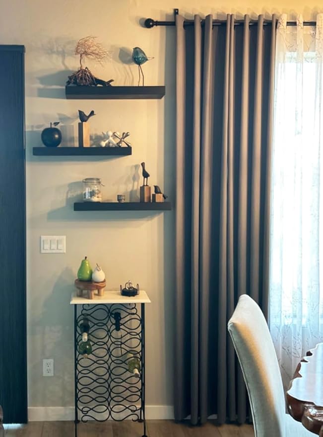 joelsantiques 24 Inch Wooden Floating Shelves for Wall - 24x6x2 in - Made of Natural Wood - Short Heavy Duty Rustic Wall Shelves for Bedroom - Perfect for Bathroom, Kitchen - Black-Ruum Studio Home