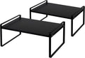 Nxconsu 2Pack Cabinet Shelves Stackable Shelf Organizer Rack Riser for Kitchen Cabinet Pantry Cupboard Counter Countertop Home Organization Storage Space Saver Heavy Duty Metal Nonslip Black Wide-Ruum Studio Home