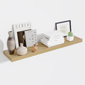 Fun Memories 48 Inch Floating Shelves for Wall - 10 Inch Deep Fireplace Mantel Shelf - Wood Floating Shelves for Wall - Large Storage Shelves Wall Mount for Living Room & Bedroom - Oak - Set of 1-Ruum Studio Home