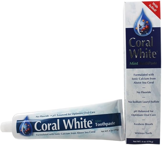 Coral White - Coral White Mint Toothpaste Natural Fluoride SLS Free Coral Calcium Remineralizing Toothpaste 4 Ounce-Ruum Studio Home