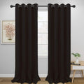Easy-Going Blackout Curtains for Bedroom, Solid Thermal Insulated Grommet and Noise Reduction Window Drapes, Room Darkening Curtains for Living Room, 2 Panels (52x96 in,Dark Brown)-Ruum Studio Home
