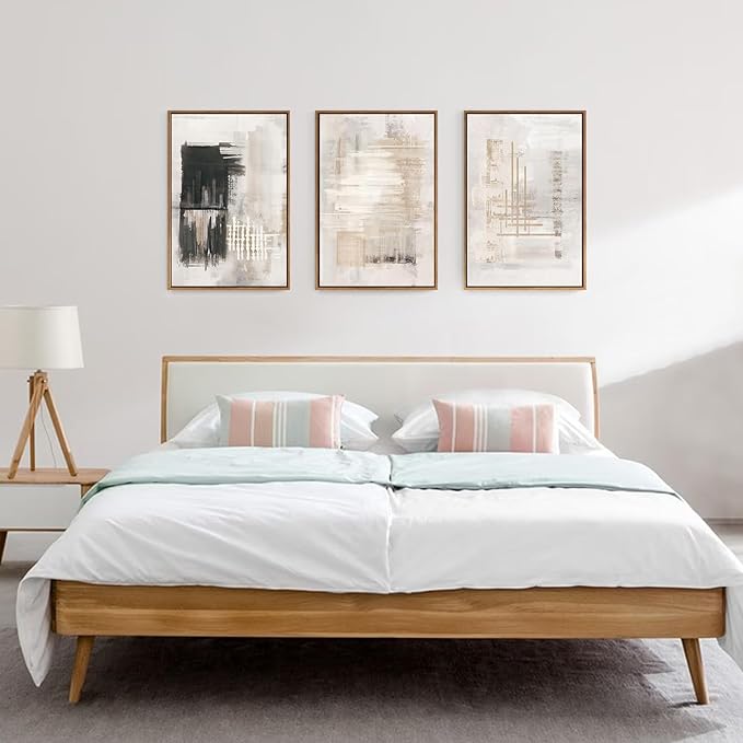 HPINUB Modern Abstract Canvas Art Prints, Black and White, 24"x36", 3-Pack, Neutral, Bedroom, Living Room, Office, Bathroom, Dining Room-Ruum Studio Home