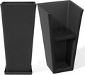 LA JOLIE MUSE 30 inch Tall Black Planters Set of 2, Indoor/Outdoor Rectangular Large V Shaped Taper Planters for Front Door-Ruum Studio Home