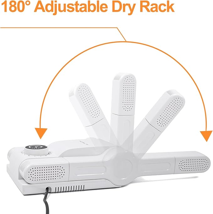 FORLIM Boot Dryer for Work Boots, Shoe Dryer with Heat Blower, Glove Dryer & Boot Warmer - 180° Adjustable Dry Rack - Telescopic Bendable Dry Ports - Intelligent Timer - White-Ruum Studio Home