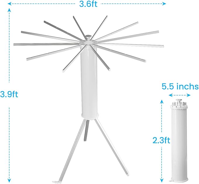JOOM Tripod Clothes Drying Rack, Garment Rack Portable and Foldable Space Saving Laundry Drying Rack - Drying Rack Clothing Floor Folding Balcony Bedroom Household Aluminum-Ruum Studio Home