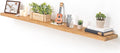 Fun Memories Floating Shelves for Wall, 72"x9.3" Rustic Solid Elm Wood Shelves, Heavy-Duty Wall Mounted Shelves with Invisible Brackets for Living Room, Bedroom, Kitchen, Natural Finish-Ruum Studio Home