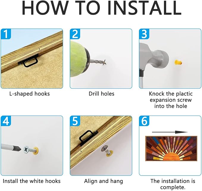 IARTTOP Extra Large Boho Sun Wood Wall Art for Living Room Wooden 3D Framed Abstract Sun Rising on the Horizon Geometric Wall Decor Mid century Sunshine Artwork Home Bedroom Office20 * 40 Inch-Ruum Studio Home