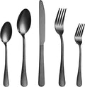 40 Pcs Black Silverware Set for 8 with Hammered Design, Food Grade Stainless Steel Flatware Set, Eating Utensils Sets Include Fork/Knife/Spoon, Cutlery Set, Dishwasher Safe-Ruum Studio Home
