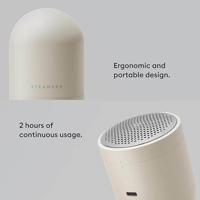 Steamery Fabric Shaver Pilo 2, Removes Lint and Pilling from Clothes and Textiles, Rechargeable Lint Remover with USB, Beige-Ruum Studio Home