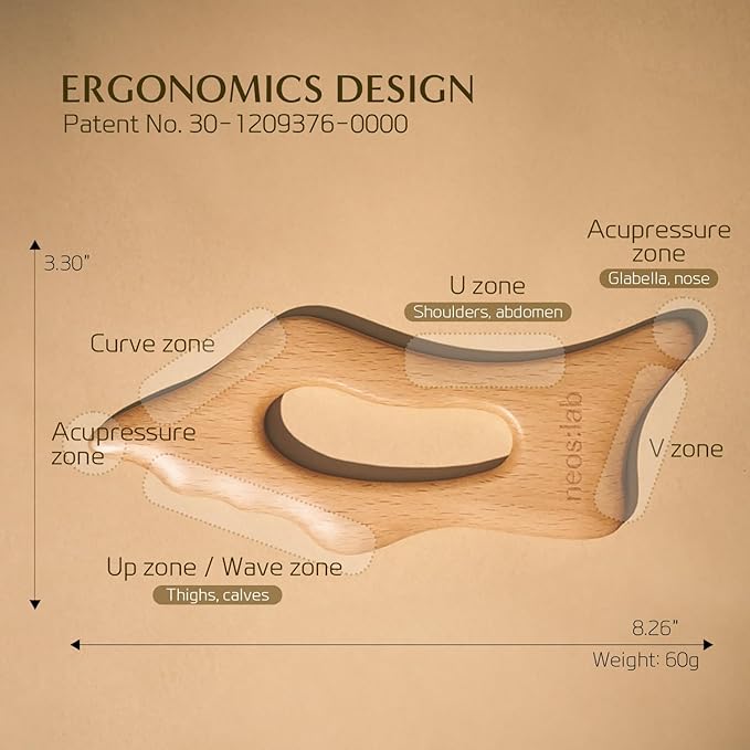 Body Sculptor - Beech Wood Massage Tool, Portable & Lightweight Scraping Tools, Wood Gua Sha, Relieve Tensed Muscle, Lymphatic Massage to Help Face & Body Circulation-Ruum Studio Home