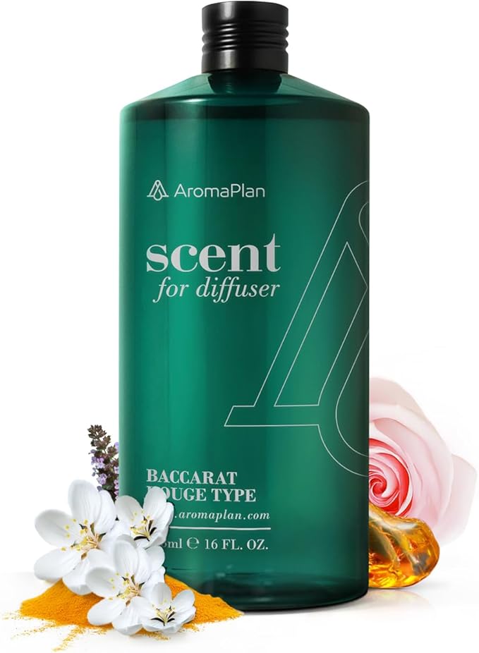 Aromaplan Hotel Scents Inspired by Baccarat Rouge 16 Fl Oz (473ml), Home Luxury Aroma & Hotel Diffuser Oil for Aromatherapy- USA Made, Bigger Bottle, Bolder Aroma & Longer Lasting-Ruum Studio Home