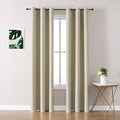 ChrisDowa Grommet Room Darkening Curtains for Bedroom and Living Room - 2 Panels Set Thermal Insulated Blackout Curtains (Beige, 42W x 84L)-Ruum Studio Home