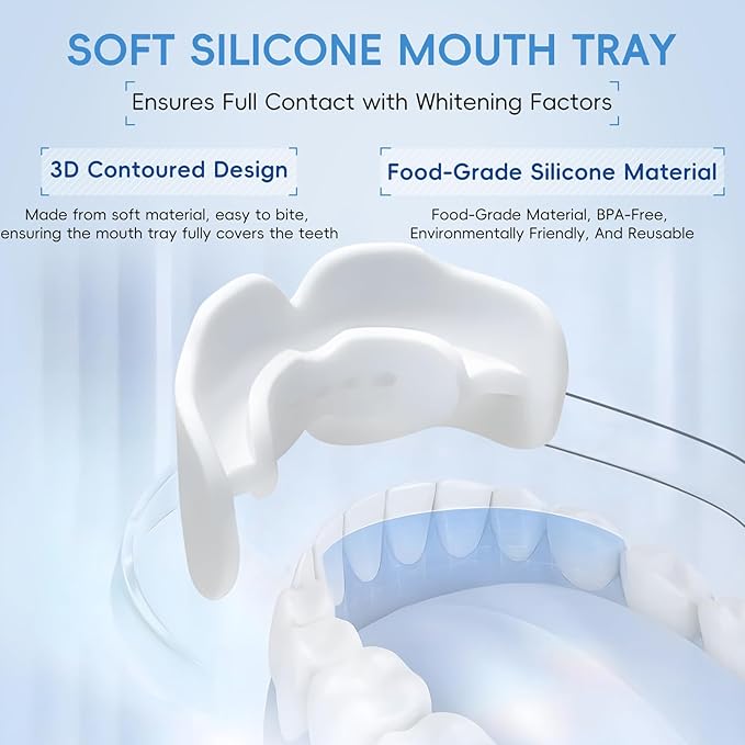 Teeth Whitening Gel- 60ml (2x30ml) Formulated for Sensitive Teeth | Plus Food-Grade Silicone Mouth Tray | Dentist Developed-Ruum Studio Home
