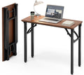 Frylr Small Folding Computer Desk – Portable 35.8 Inch Foldable Laptop Table, Collapsible and Compact for Easy Storage and Fast Setup, Lightweight for Small Spaces, Craft and Study Use, Dark Walnut-Ruum Studio Home