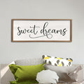 comurdyo Sweet Dreams Wall Decor Above Bed Sign 40" x 15" Master Bedroom Wooden Antique Framed Large Rustic Farmhouse Guest Room Beautiful Simple Hanging Plaque Over Bed Wall Art (Wood)-Ruum Studio Home