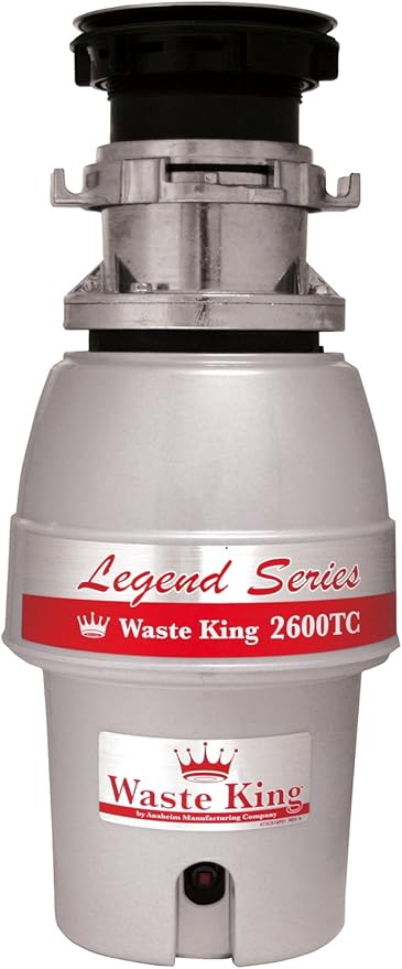 Waste King L-2600TC Controlled Activation 1/2 HP Garbage Disposal with Safer Controlled Griding, Power Cord Included-Ruum Studio Home