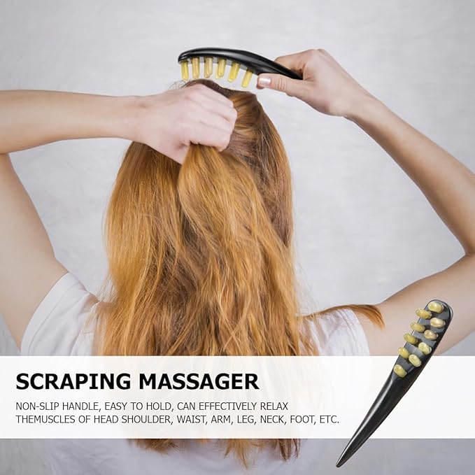 FERCAISH Ox Horn Massage Tool for Back, Neck, Eyes and Face - Meridian Head Scraping Stick for Guasha Therapy and Trigger Point Treatment-Ruum Studio Home