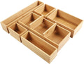 Kootek Bamboo Drawer Organizer with Removable Dividers, 6 Pcs Adjustable Kitchen Drawer Organizer Utensils Bamboo Organizers Silverware Storage Box Cutlery Tray Multi-Use for Bathroom, Makeup, Office-Ruum Studio Home