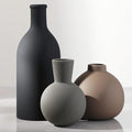 Ceramic Vase Set of 3 | Neutral Vases Home Decor | Modern Flower Pottery Vases Rustic Farmhouse Vase for Table Entryway Mantel Centerpiece Bookshelf Living Room Bathroom Bedroom -Multicolor Large-Ruum Studio Home