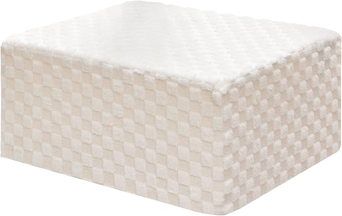 Hobestluk Rectangle Ottoman Memory Foam Footrest for Couch with Removable Cover Large Floor Seating for Adults Ottoman Coffee Table for Living Room, Bedroom or Office (Plush White, Footrest)-Ruum Studio Home