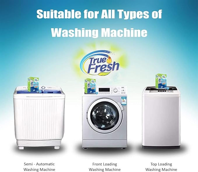 True Fresh Washing Machine Cleaner Tablets – 25-Pack Deep Cleaning for Front Loader, Top Load & HE Washers – Helps Remove Odor-Causing Residues, Pet Hair & Hard Water Buildup – Septic Safe-Ruum Studio Home