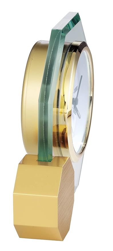 Howard Miller Danson Tabletop Clock – Premium Decorative Aluminum Base Clock with Octagon Glass Design Modern Alarm Clock Quartz Movement Roman Numeral Dial & Gold Tone Bezel for Elegant Home Decor-Ruum Studio Home