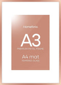 Homeforia A3 Picture Frame Rose Gold, High End Metal 11.7 x 16.5 inch Poster Frames with Mat 8.3 by 11.7 for Photo, A3 Size Frames Matted to A4 Print, 11.7x16.5 Hanging Frame, Tempered Glass, Set of 1-Ruum Studio Home