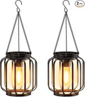 Solar Hanging Lanterns Outdoor: 2 Pack Metal Solar Hanging Lights with Hook, Bright - Warm Waterproof LED Lanterns for Outside, Classic Decorative Solar-Powered Light for Yard Garden Patio Porch Decor-Ruum Studio Home