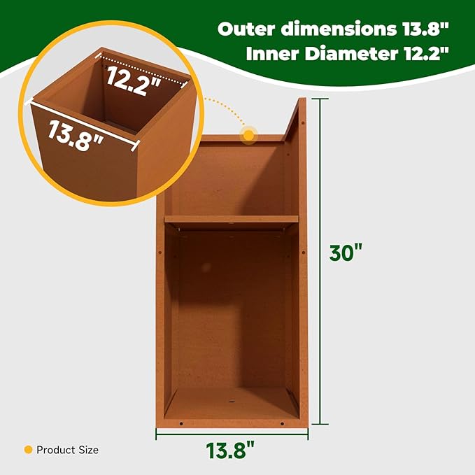 Corten Steel Metallic Heavy Planter for Outdoor Plants 14"x14"x30" Metal Planter Spliced Flower Pot with Partitions for Outside,Indoor,Garden (Corten, 14 * 14 * 30)-Ruum Studio Home