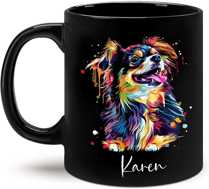 Customizable Dog Themed Ceramic Mug, 11oz & 15oz, Personalized with Name and Colorful Pet Design, Ideal for Dog Lovers-Ruum Studio Home