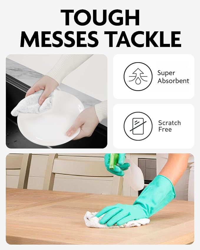 Fantasticlean Microfiber Cleaning Cloth Roll -75 Pack, Tear Away Microfiber Towels, 12" x 12", Reusable, Washable, Scratch Free, Ultra Absorbent Dish Rags for Car, Home, Garage or Shop (White)-Ruum Studio Home