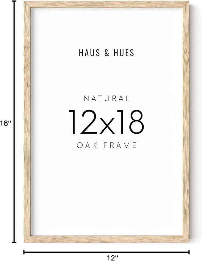 HAUS AND HUES 12 by 18 Picture Frame Set of 1-12 x 18 Poster Frame, 18x12 Light Wood Frame, 12x18 Frame, 12 x 18 Frame Natural Wood, 12 x 18 Picture Frame Wooden (Beige Frame)-Ruum Studio Home