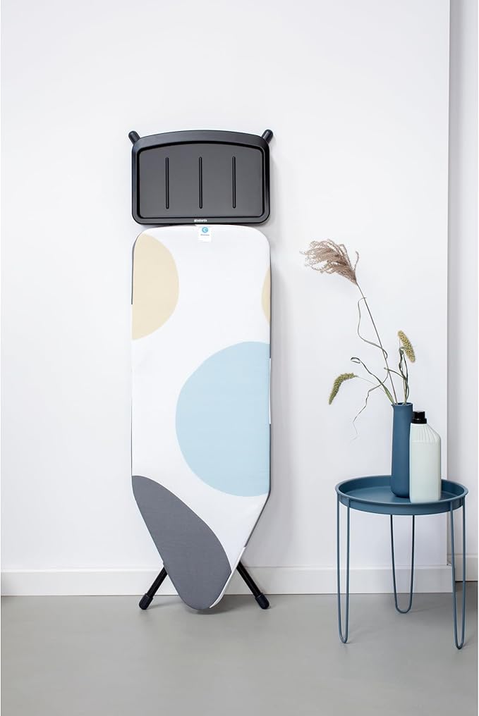 Brabantia - Ironing Board C - Extra Large Steam Iron Rest - Adjustable in Height - Non-Slip Rubber Feet - Cotton Cover with Foam Layer - Foldable XL Unit - Spring Bubbles - 49 x 18 inches-Ruum Studio Home