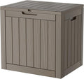 30 Gallon Double-Wall Resin Deck Box - Lockable Waterproof Outdoor Storage Box, 515bs Capacity & Doubles as Seating for Patio Furniture - Garden Tools, Pool Accessories (Brown)-Ruum Studio Home