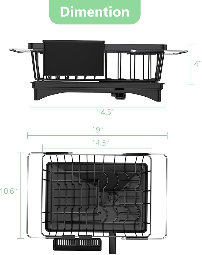 LEMIKKLE Roll Up Dish Drying Rack, Over The Sink Dish Drainer Rack, Foldable Sink Drying Rack, Anti-Slip Silicone Wrapped Dish Drainer for Kitchen Counter-Ruum Studio Home