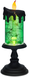 Halloween Snow Globe Candles Lighted Lamp, Lighted Flameless Candles with Water Glitter Swirls and Spooky Moving,Battery Operated-Ruum Studio Home