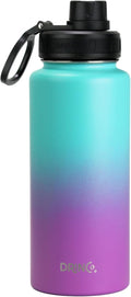 DRINCO Stainless Steel Water Bottle Spout Lid Vacuum Insulated Double Wall Water Bottle Wide Mouth (40oz 32oz 22oz 18oz 14oz) Leak Proof Keeps Cold or Hot (32 oz, 32oz Ombre Fuchsia Teal)-Ruum Studio Home
