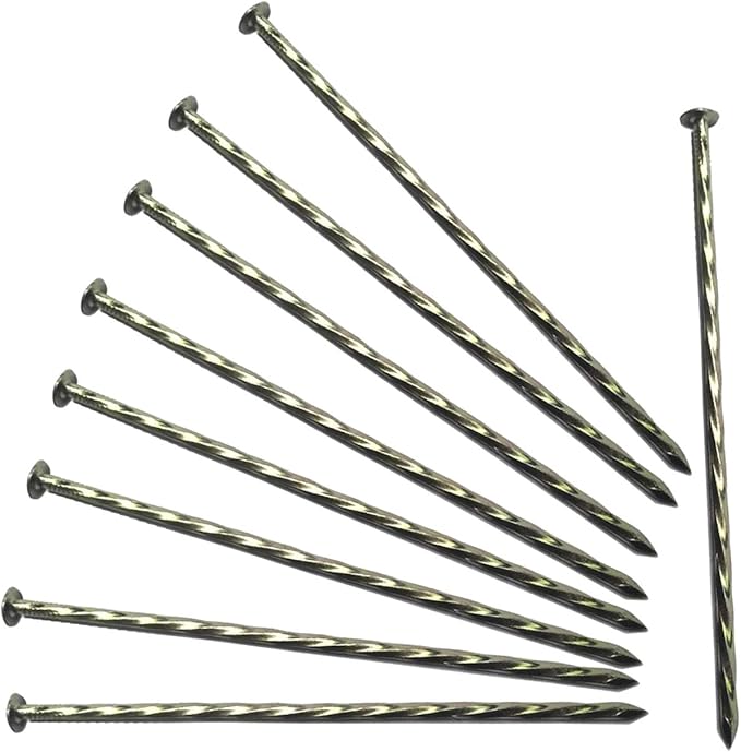 Camping Stakes Tent Pegs 9 Pack 8" Galvanized Non-Rust Metal Edging Spike, Garden Spiral Landscape Piles/Anchors for Paver Edging, Turf Stakes, House Construction, Carpentry Nail, Tent Stakes-Ruum Studio Home